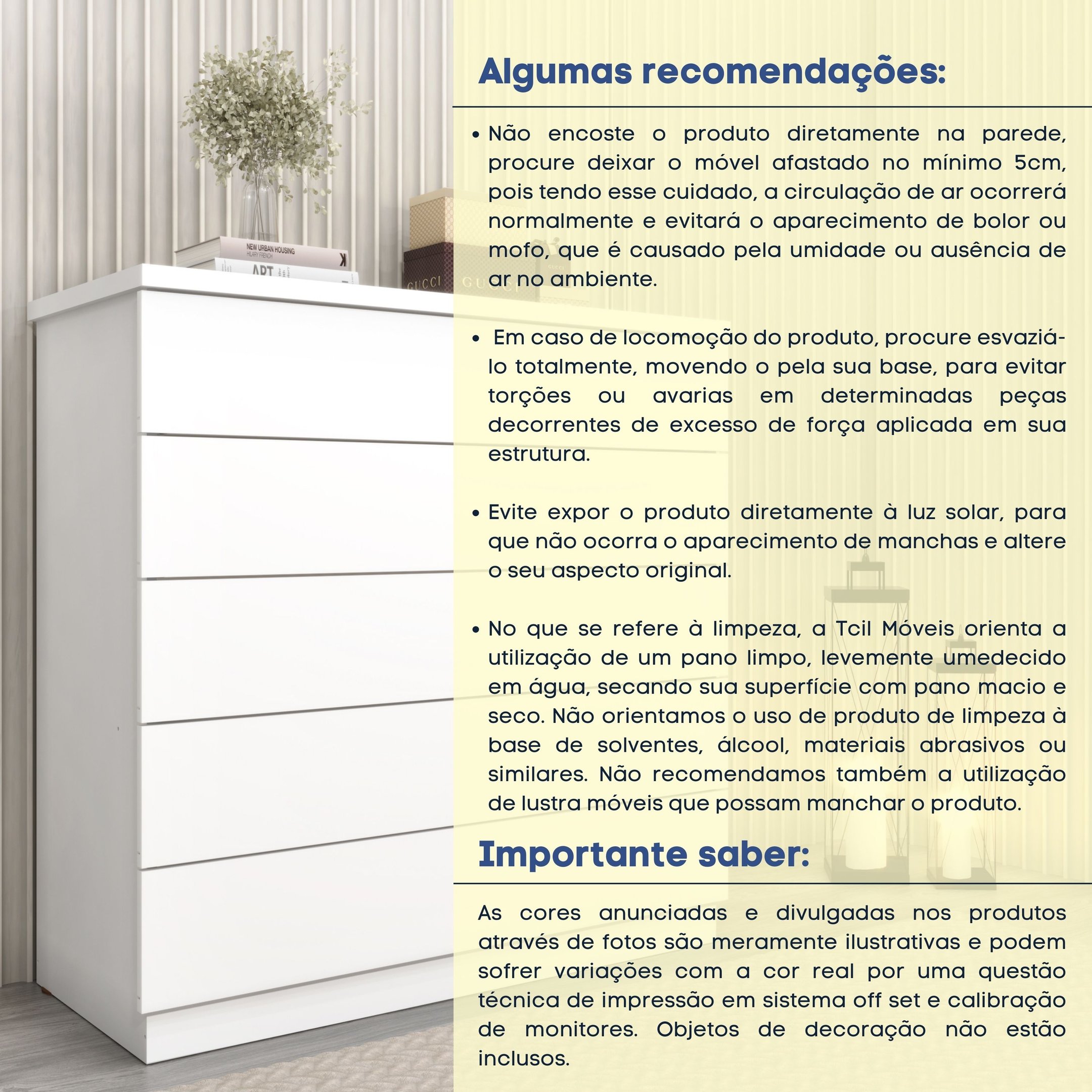 Cômoda 5 Gavetas 868cm x 925cm Florença  - 6