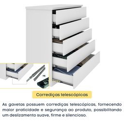 Cômoda 5 Gavetas 868cm x 925cm Florença  - 5