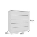 Ver imagem 2 de Cômoda 5 Gavetas 86cm Florença Branco