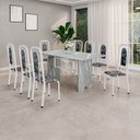 Ver imagem 1 de Conjunto Sala de Jantar com 8 Cadeiras Lara Branco/Preto