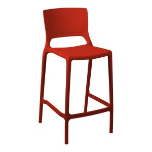 Banqueta Alta Cozinha Vermelho Empilhável Urano em Polipropileno Acrilys