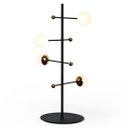 Ver imagem 1 de Abajur Decorativo Fuxico Dourado Preto e Branco - 54cm de Altura