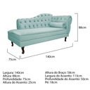 Ver imagem 5 de Diva Recamier Diana 140cm Lado Esquerdo Suede - ADJ Decor - Azul Tiffany