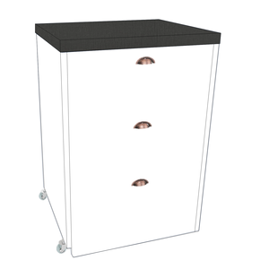 Mesa Multiuso Projeto Camarim Madeirado com Assento Estofado Ébano /branco