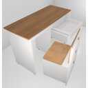 Ver imagem 7 de Mesa Multiuso Projeto Camarim Madeirado com Assento Estofado Ébano /branco