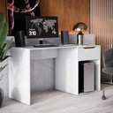 Ver imagem 3 de Escrivaninha Flow Quarto Escritorio 1 Gaveta Branco
