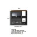 Ver imagem 6 de Gabinete de Banheiro Suspenso 60cm com 2 Nichos 1 Porta Basculante e 1 Gaveta sem Cuba Preto/Mel/Grafite