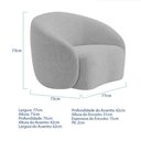 Ver imagem 5 de Kit Recamier Curvo Amsterdã 130cm e Poltrona Amore Luxo Linho Cor Cinza Claro