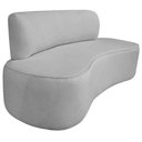Ver imagem 7 de Kit Recamier Curvo Amsterdã 130cm e Poltrona Amore Luxo Linho Cor Cinza Claro
