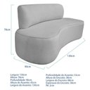 Ver imagem 3 de Kit Recamier Curvo Amsterdã 130cm e Poltrona Amore Luxo Linho Cor Cinza Claro