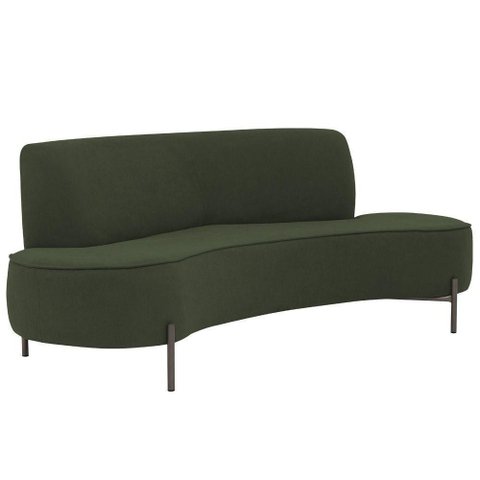 Sofá Orgânico 2 Lugares 150cm Argos Pés Titânio Linho Verde Musgo - Nexta Casa
