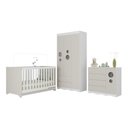 Ver imagem 1 de Quarto de Bebê Completo com Berço Americano 3 em 1 Sonho Multimóveis Mp4623 Branco/off White