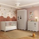 Ver imagem 2 de Quarto de Bebê Completo com Berço Americano 3 em 1 Sonho Multimóveis Mp4623 Branco/off White