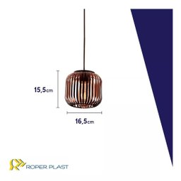 Luminária Teto Roma Tipo Pendente Lustre 15W Gold Ouro - 6
