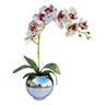 Arranjo No Vaso Prata Flores Artificial Orquideas Tigrada - 1