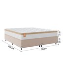 Ver imagem 3 de Cama Box Casal King Colchão Molas Ensacadas Real 193x203x65cm Branco / Bege - Suporta até 130Kg