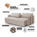 Ver mais imagens de Sofá Cama Retratil 4 Lugares Unique 2,24mts Linho Bege