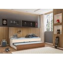 Ver imagem 2 de Bicama Chiara Cama com Auxiliar Solteiro Off White Amadeirado - Phoenix Baby