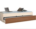Ver imagem 1 de Bicama Chiara Cama com Auxiliar Solteiro Off White Amadeirado - Phoenix Baby