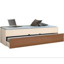 Ver imagem 1 de Bicama Chiara Cama com Auxiliar Solteiro Off White Amadeirado - Phoenix Baby