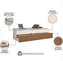 Ver imagem 5 de Bicama Chiara Cama com Auxiliar Solteiro Off White Amadeirado - Phoenix Baby