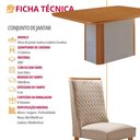 Ver imagem 2 de Conjunto de Jantar Isadora 6 Lugares Tampo MDF Cadeiras Carolina Veludo Creme 180cm Moderna