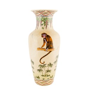 Vaso de Cerâmica Exclusivo: Uma Celebração da Fauna Exótica e da Arte Decorativa