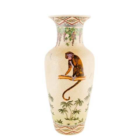 Vaso de Cerâmica Exclusivo: Uma Celebração da Fauna Exótica e da Arte Decorativa
