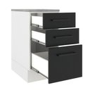 Ver imagem 3 de Balcão Madesa Agata 84 x 40cm com 3 Gavetas Branco e Preto