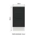 Ver imagem 4 de Balcão Madesa Agata 84 x 40cm com 3 Gavetas Branco e Preto