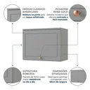 Ver imagem 5 de Armário Aéreo para Cozinha 60cm Americana Cinza Crystal