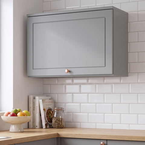 Armário Aéreo para Cozinha 60cm Americana Cinza Crystal