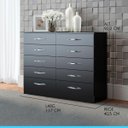 Ver imagem 2 de Cômoda para Quarto de Casal 117 x 92 Cm 10 Gavetas MDP Preto - MENU