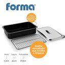 Ver imagem 5 de Forma Assadeira Travessa com Tampa Inox Grelha Esmaltada Não Gruda Perfeita para Assar Carne