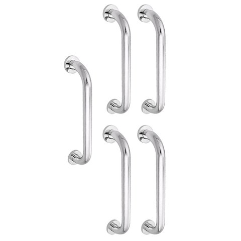 Alça de Apoio Barra Inox 30cm Kit 5 Unidades Cadeirante Idoso Acessibilidade Banheiro Box Corrimao S