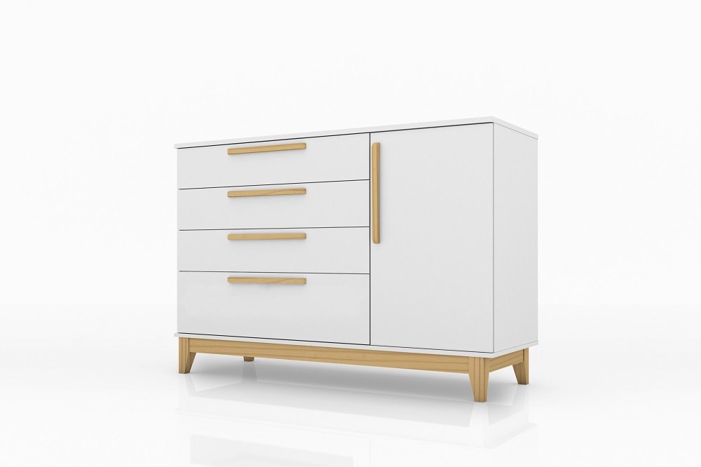 comoda com sapateira 4 gavetas / fraldario ambientare branco com base ...