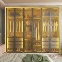 Ver mais imagens de Guarda-roupa Casal 6 Portas 6 Portas Reflecta com Led com Pés 100% Mdf Lumina