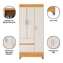 Ver imagem 2 de Guarda Roupa Solteiro Wend 3 Portas 2 Gavetas MDP Cinamomo-Off White Demóbile 80cm