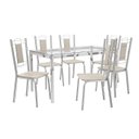 Ver imagem 1 de Conjunto de Mesa Completo com 6 Cadeiras Estofadas Cmc035cr Kappesberg Crome