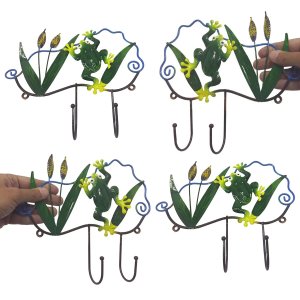 Gancho Ferro Kit 4 Uni Decoraçao Sapo Parede Bone Chaves Chapeu Bolsa Multiuso Sala Casa