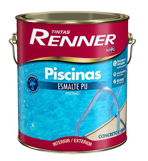 Esmalte Pu Piscinas Kit 4,5L Brilhante Azul Renner - Unico