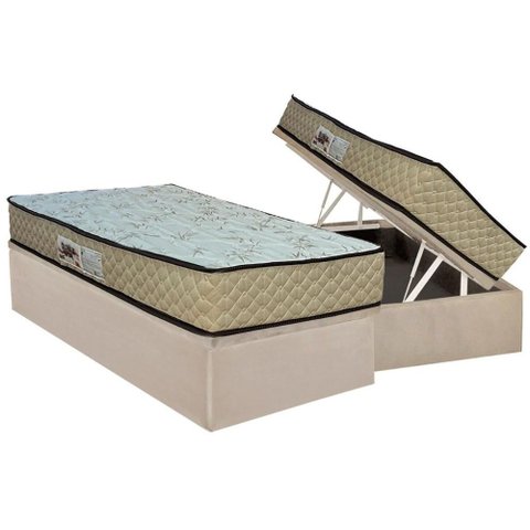 Cama Box Baú Solteiro: Colchão Ortopédico Paropas Ag65 Sofistic Clean + Base Crc Suede Clean (
