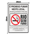 Ver imagem 2 de Combo 6 Placas De Sinalização É Proibido Fumar Neste Local Rio Sem Fumo 20X25 Acesso - P-5/4 F9e