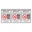 Ver imagem 1 de Combo 6 Placas De Sinalização É Proibido Fumar Neste Local Rio Sem Fumo 20X25 Acesso - P-5/4 F9e
