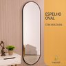 Espelho Grande Oval com Moldura em Metal Decorativo 115 X 50cm - 2