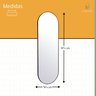 Espelho Grande Oval com Moldura em Metal Decorativo 115 X 50cm - 7