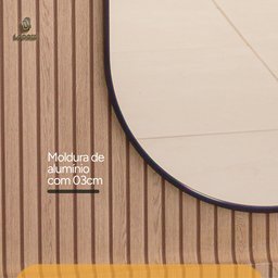Espelho Grande Oval com Moldura em Metal Decorativo 115 X 50cm - 4