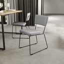 Ver imagem 3 de Cadeira Decorativa Estofada Para Sala De Jantar Base Em Aço Allana L02 Linho Cinza - Lyam Decor