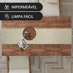 1 Caminho Trilho Mesa Impermeável PVC Juta Areia 42x140 - 3