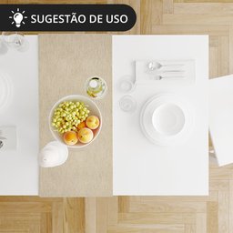 1 Caminho Trilho Mesa Impermeável PVC Juta Areia 42x140 - 6
